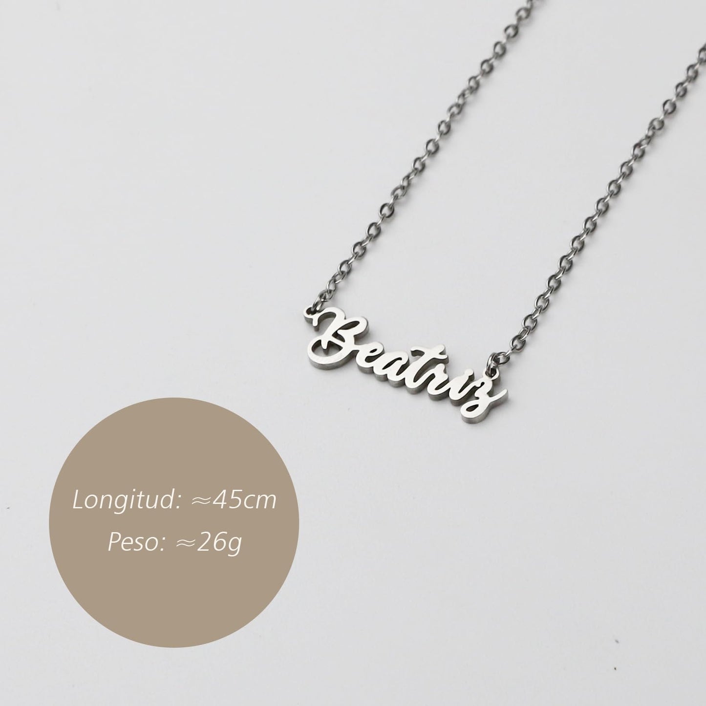 Colar Nome Personalizado Aço Inoxidável