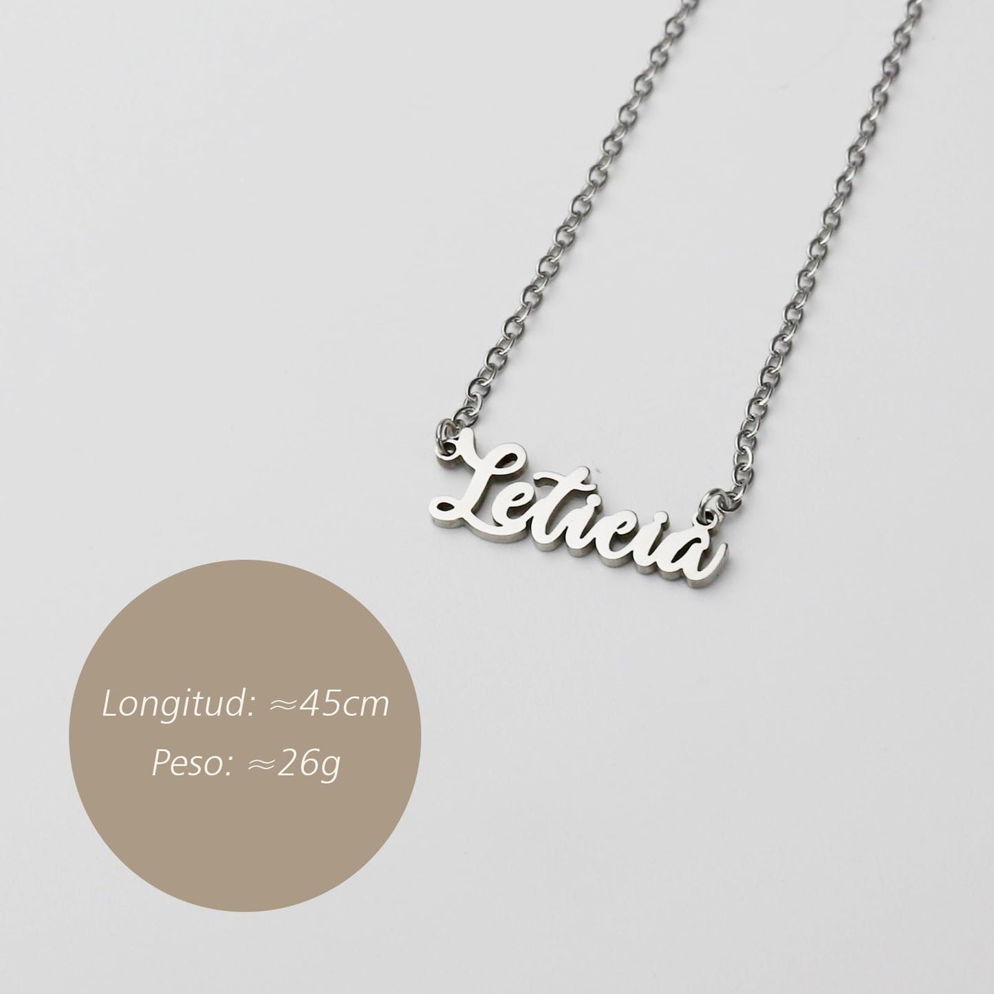 Colar Nome Personalizado Aço Inoxidável