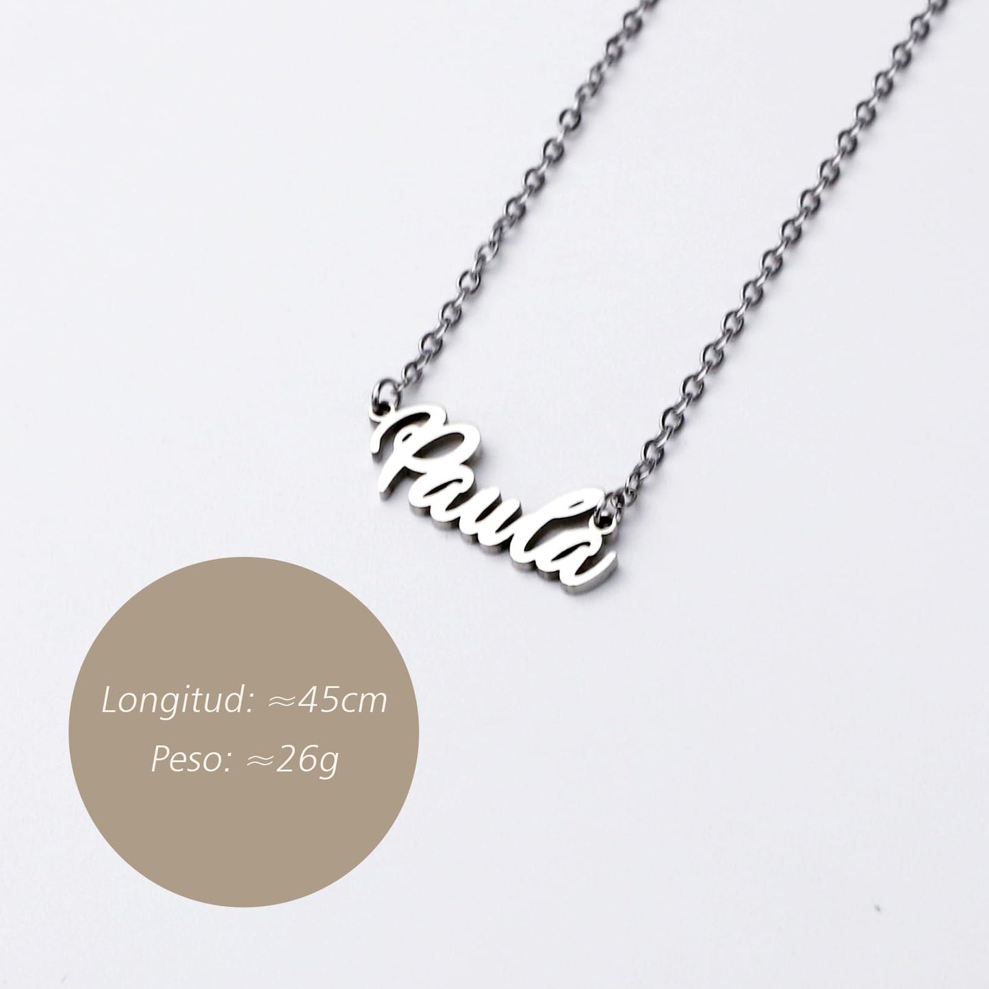 Colar Nome Personalizado Aço Inoxidável