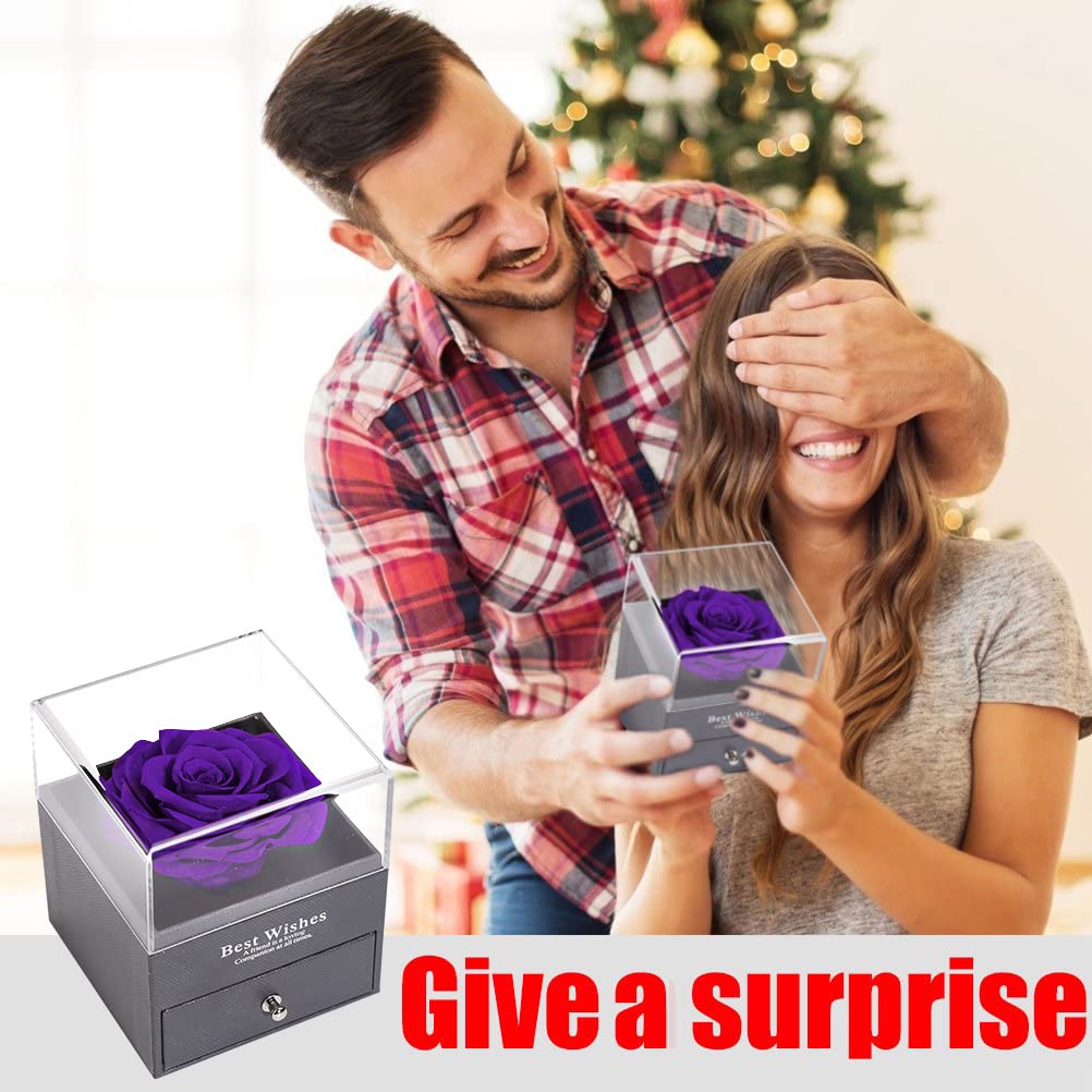 Eterna Rosa Preservada Box Rosa e Colar Romántico