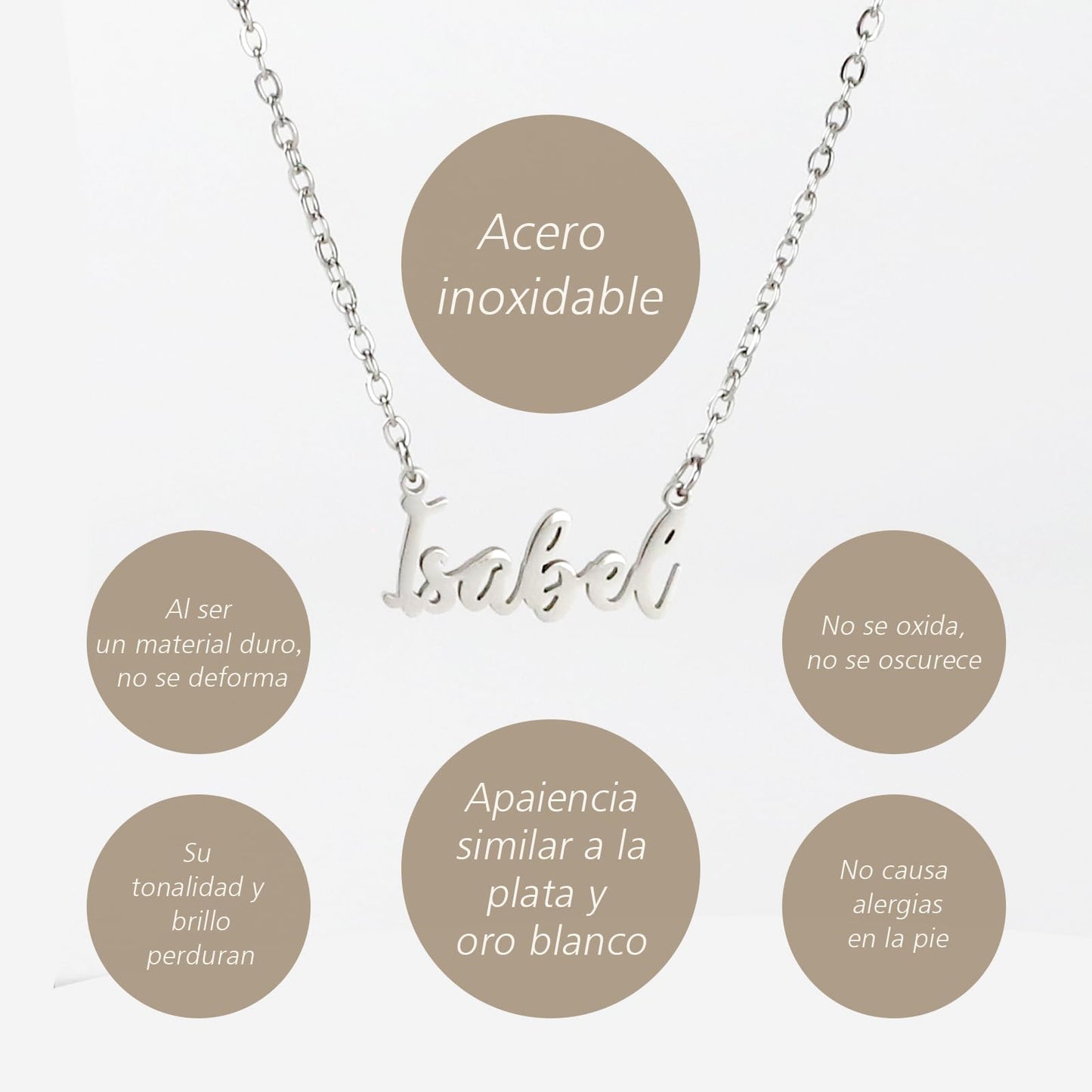 Colar Nome Personalizado Aço Inoxidável