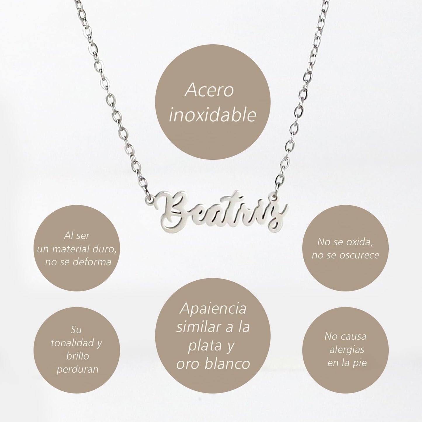Colar Nome Personalizado Aço Inoxidável