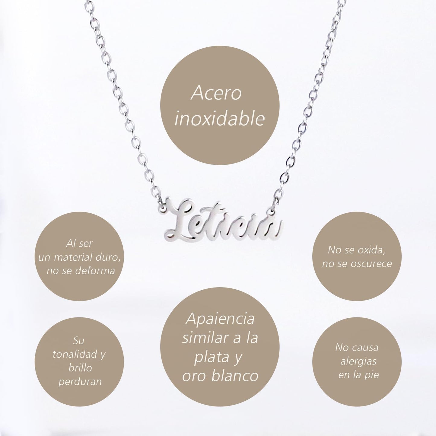 Colar Nome Personalizado Aço Inoxidável