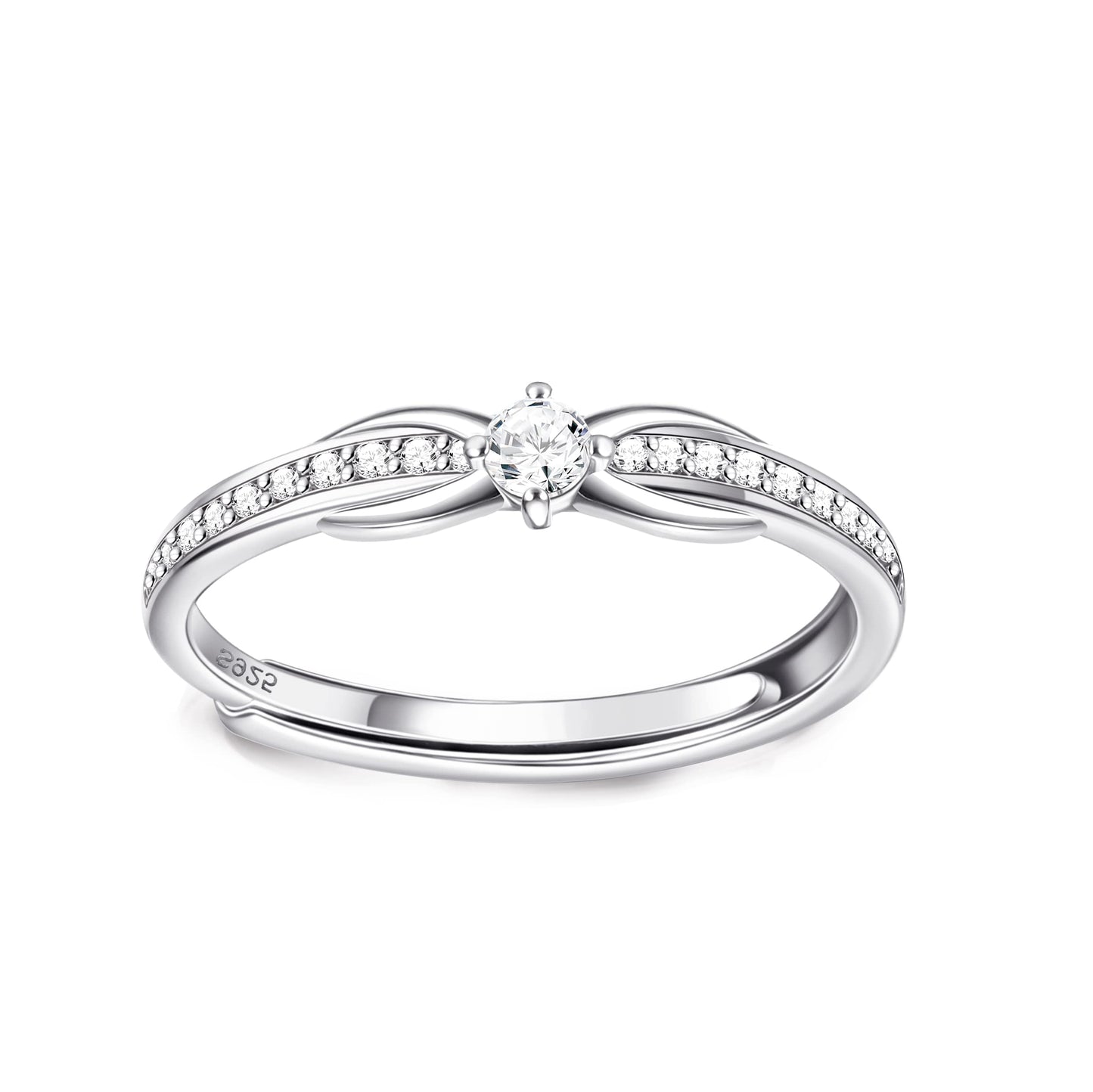 Anel Infinito Prata De Lei 925 Ajustável