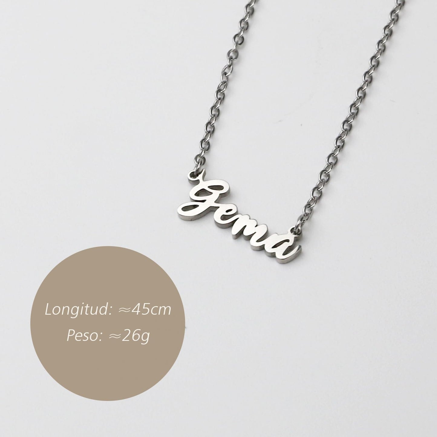Colar Nome Personalizado Aço Inoxidável