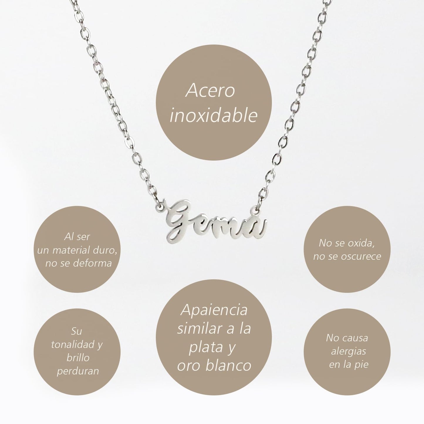 Colar Nome Personalizado Aço Inoxidável