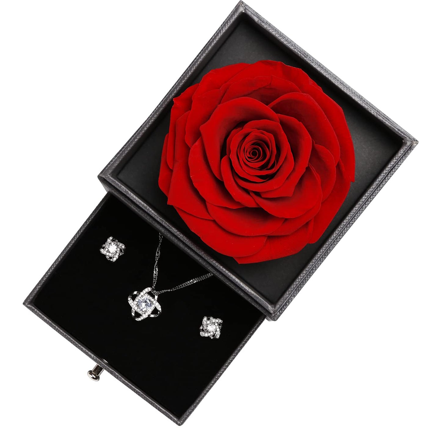 Eterna Rosa Preservada Box Rosa e Colar Romántico