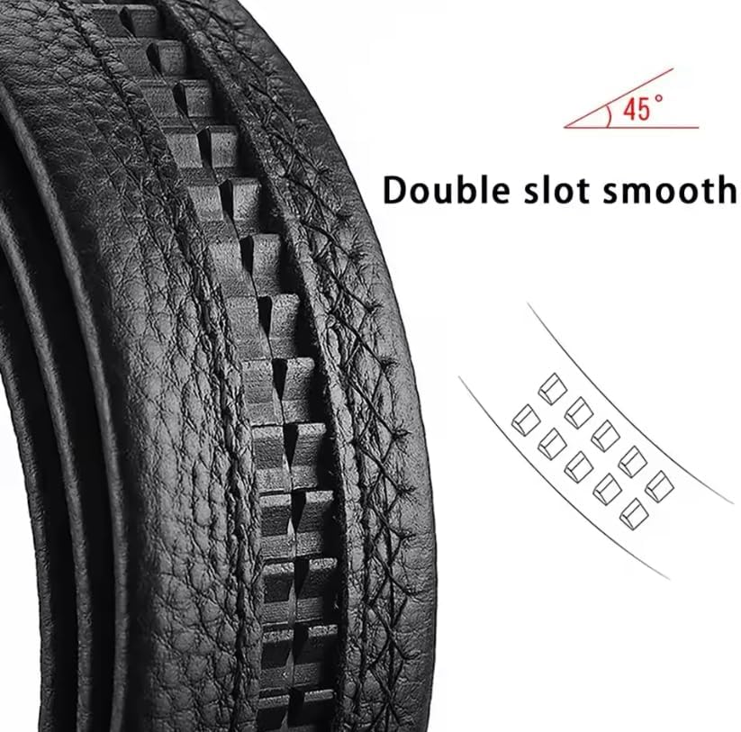 Cinto masculino couro sintético e fivela automática ajustável cinto de homem - tamanho ajustável cinto preto menino, cintos pretos para homem, cintos elegantes., Preto, Ajustable de 120cm