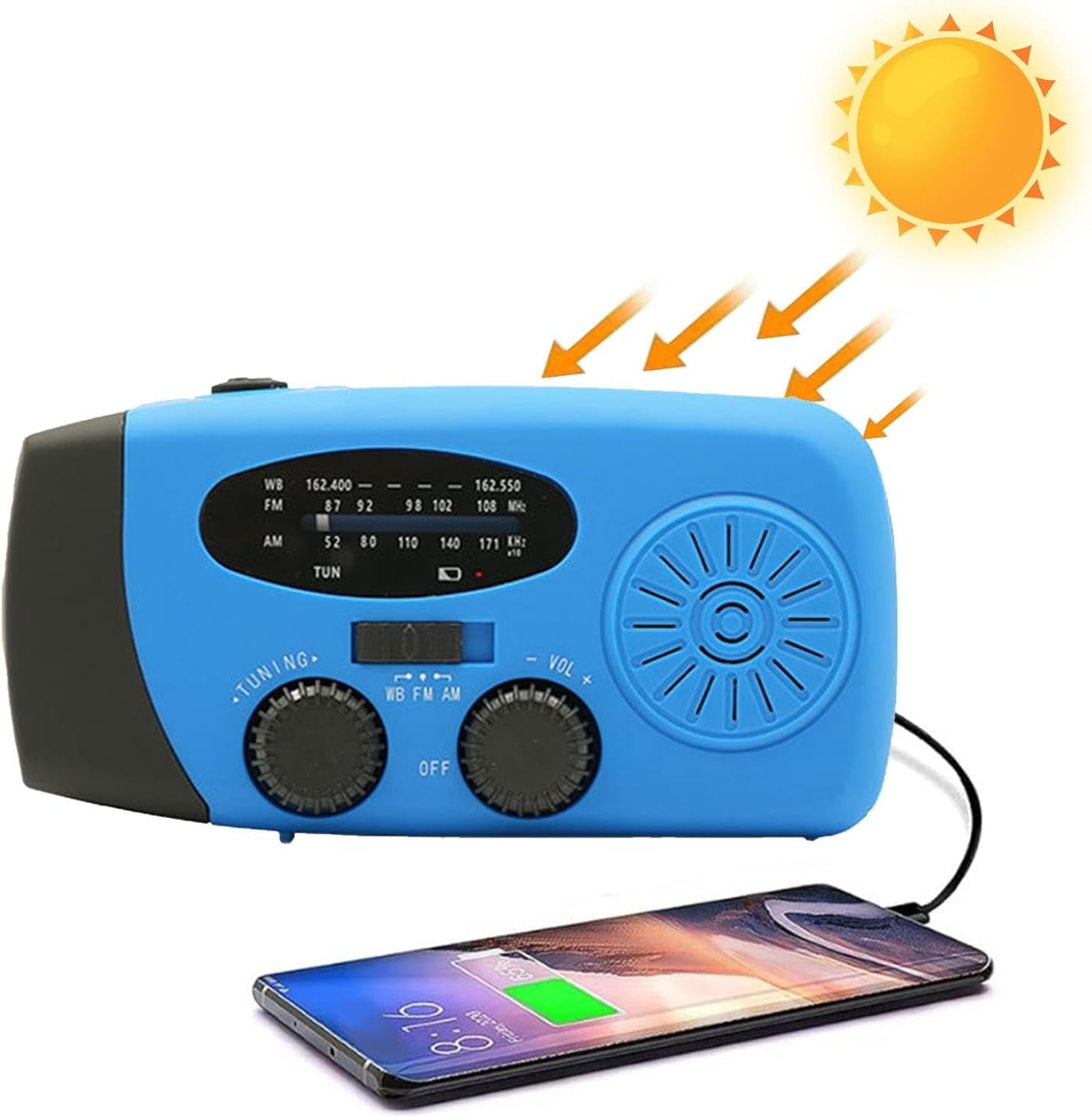 Rádio de manivela, rádio de manivela, rádio portátil, rádio meteorológico, rádio solar portátil, lanterna LED para corrida, caminhada, casa, sobrevivência, campismo