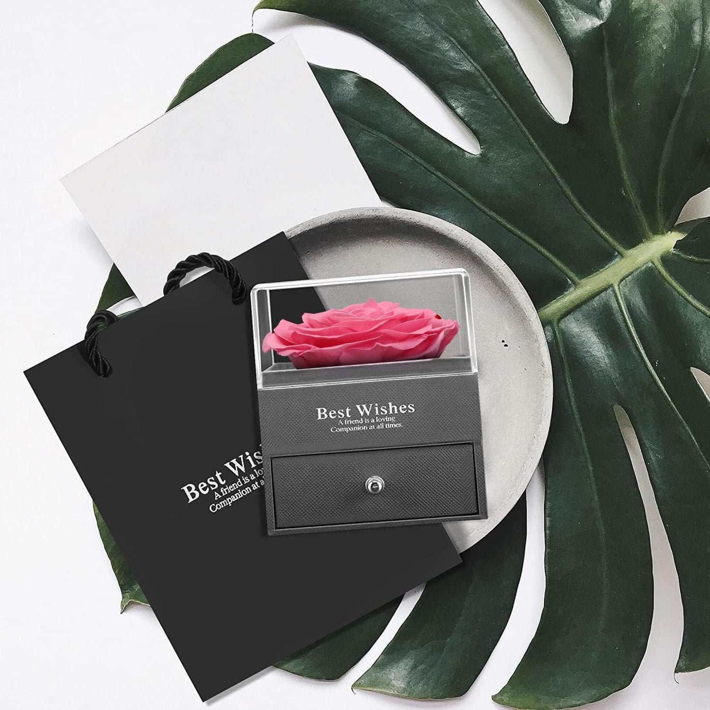 Eterna Rosa Preservada Box Rosa e Colar Romántico