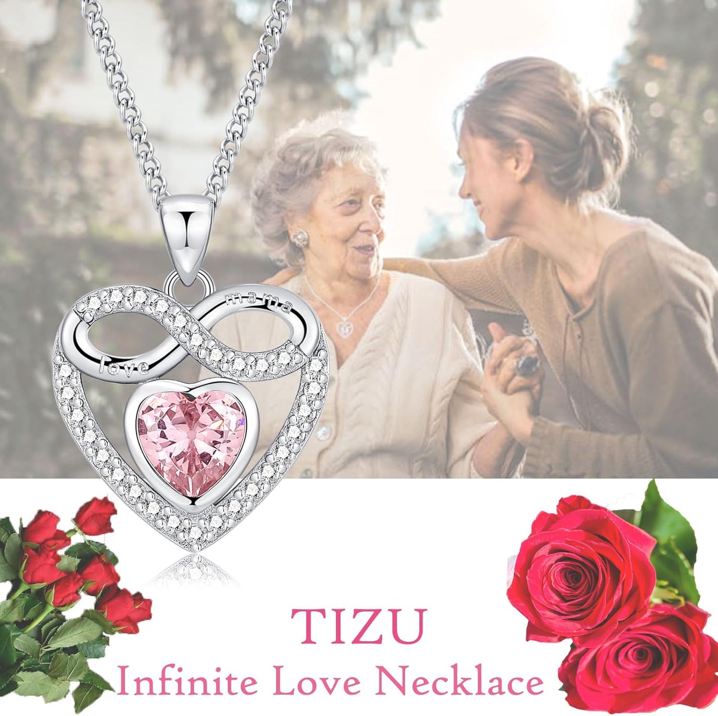 Rosa Eterna Box e Colar Coração