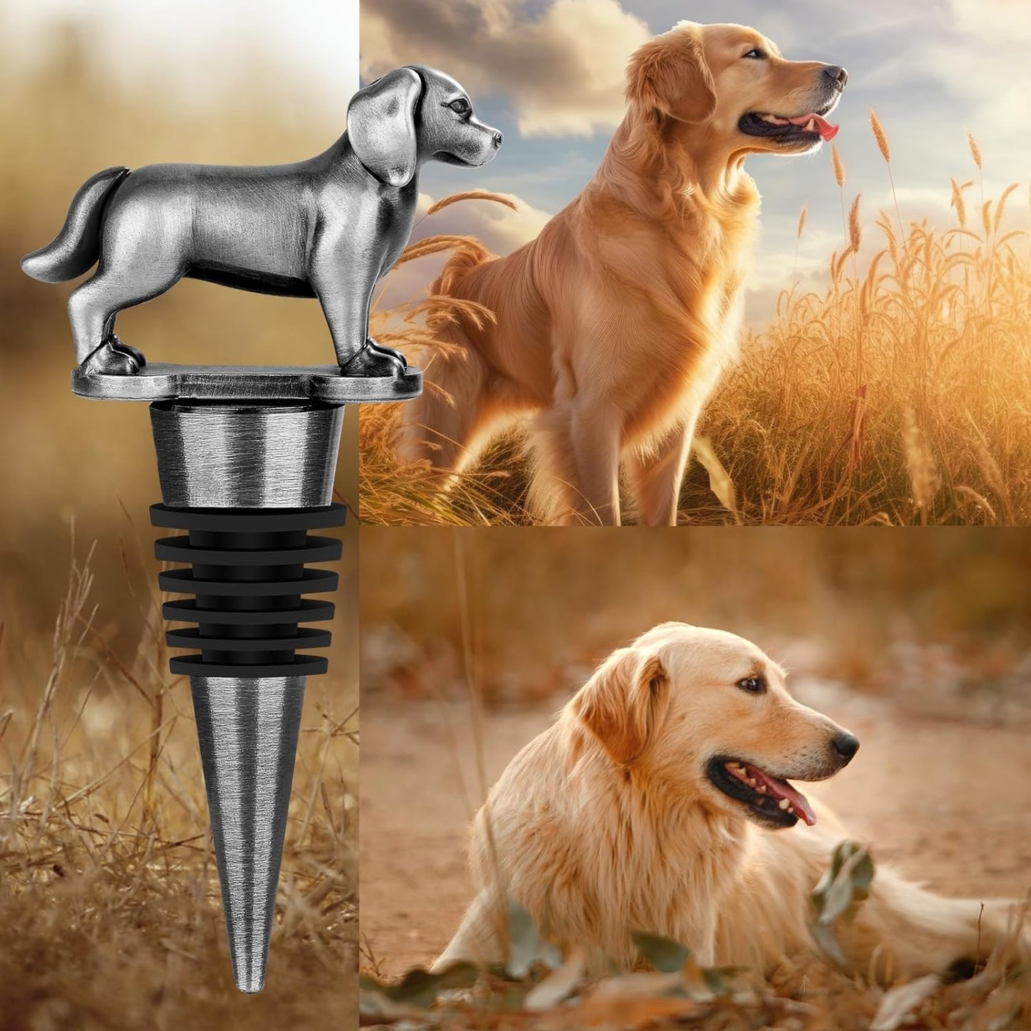 LKKCHER Tampa de vinho Golden Retriever. Prenda para qualquer ocasião.