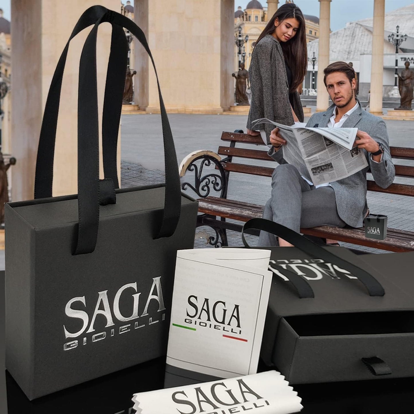 SAGA GIOIELLI® Colar Aço Inoxidável