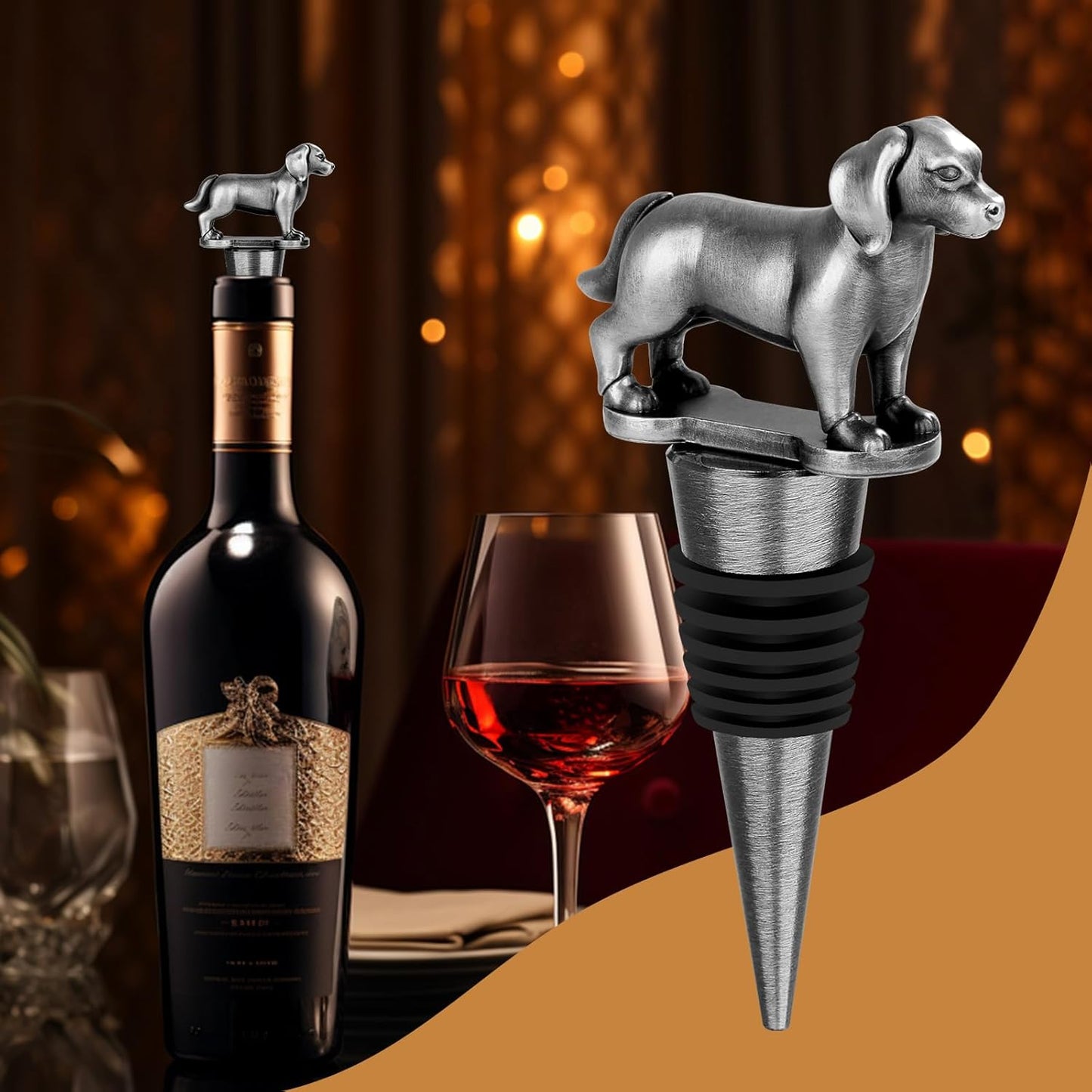 LKKCHER Tampa de vinho Golden Retriever. Prenda para qualquer ocasião.