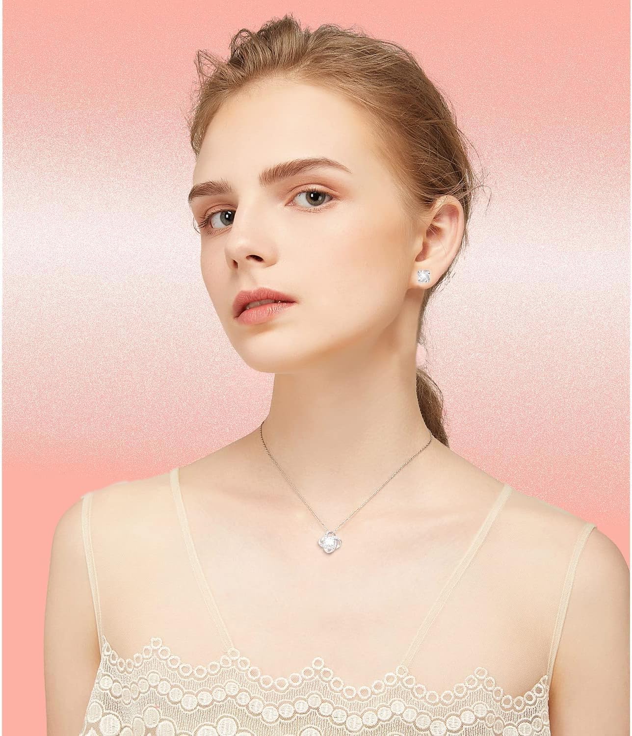 Eterna Rosa Preservada Box Rosa e Colar Romántico