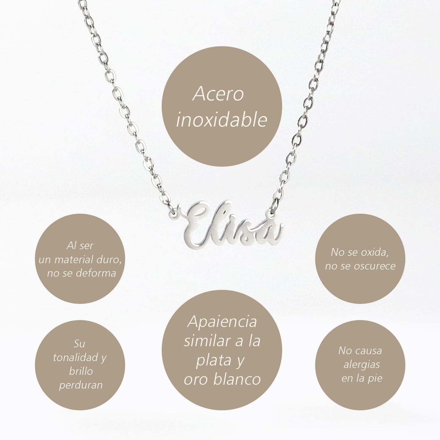 Colar Nome Personalizado Aço Inoxidável