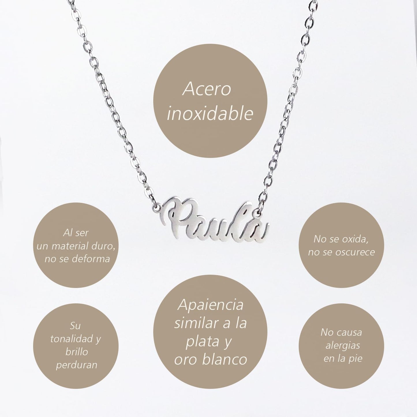 Colar Nome Personalizado Aço Inoxidável
