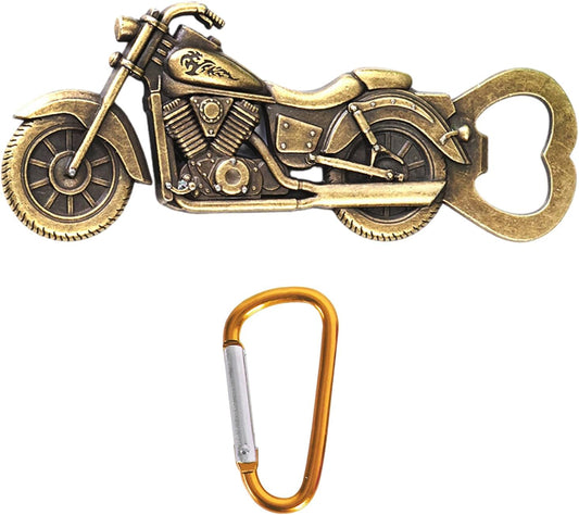 Motocicleta com 1 mosquetão, abre-garrafas portátil, personalizado. Excelente opção para presenteiar