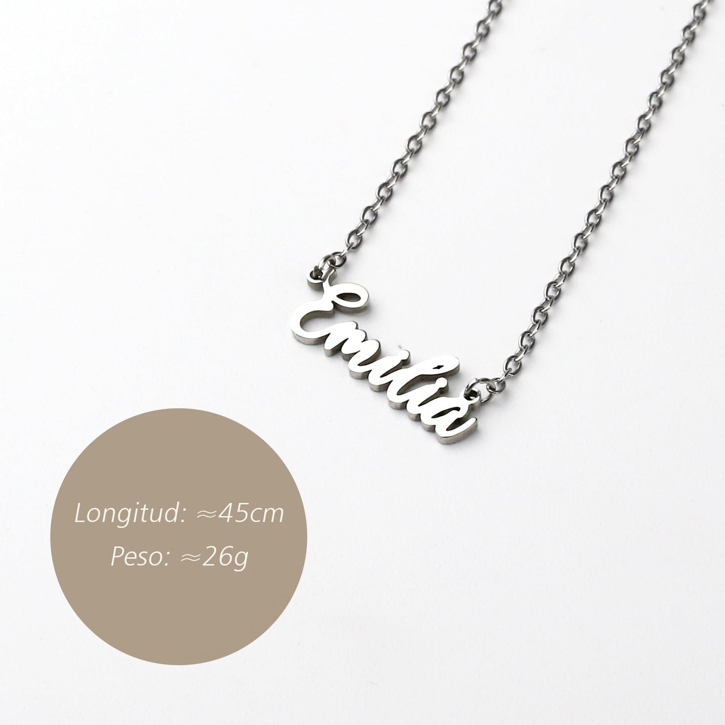 Colar Nome Personalizado Aço Inoxidável