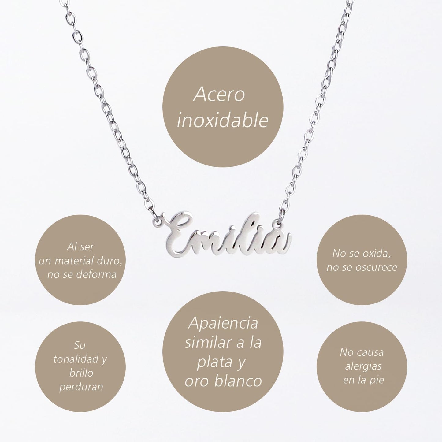 Colar Nome Personalizado Aço Inoxidável