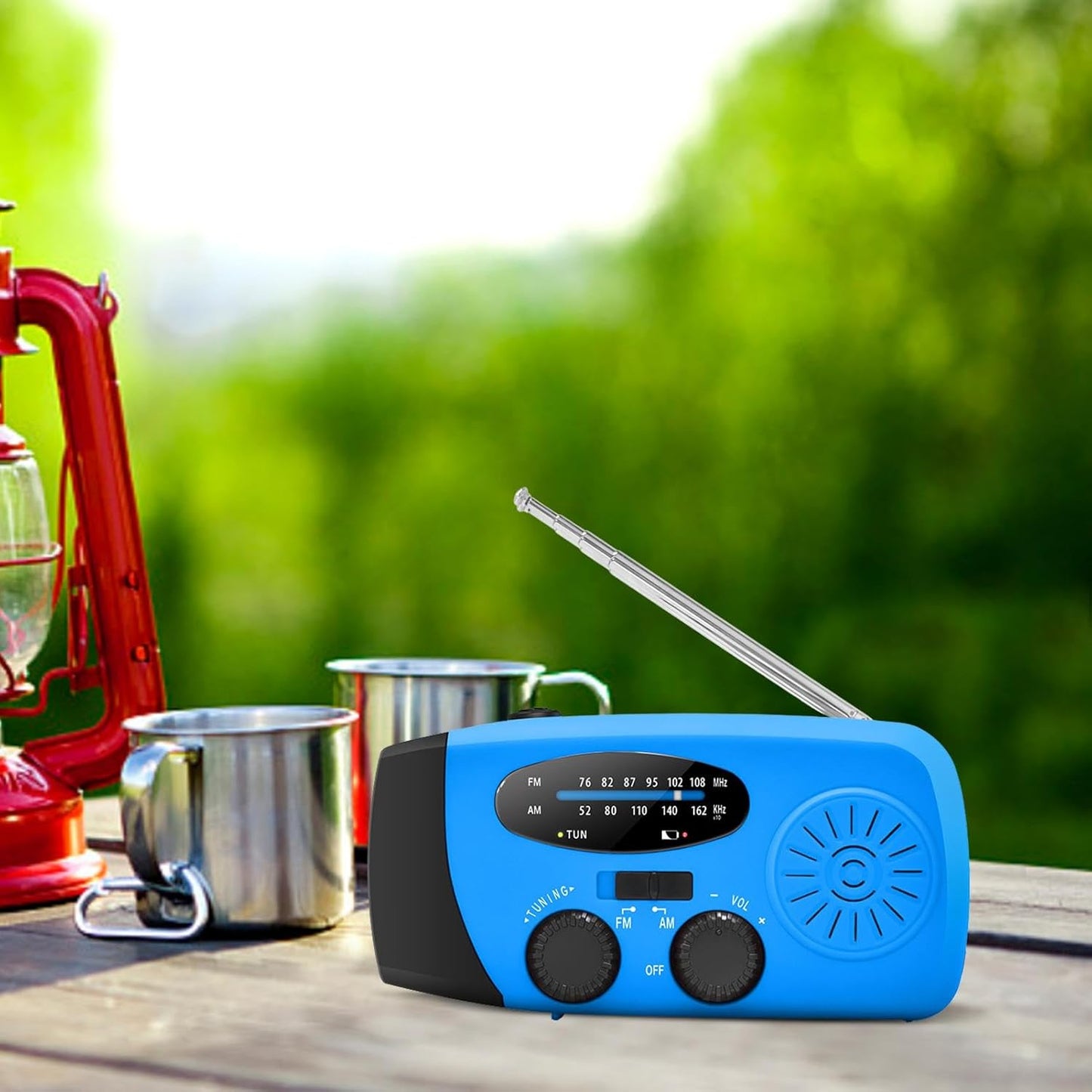 Rádio manivela de emergência, rádio meteorológica NOAA Am/FM auto-alimentado com bateria externa 2000 mAh, carregador de telemóvel, lanterna LED, rádio portátil sobrevivência, alarme SOS